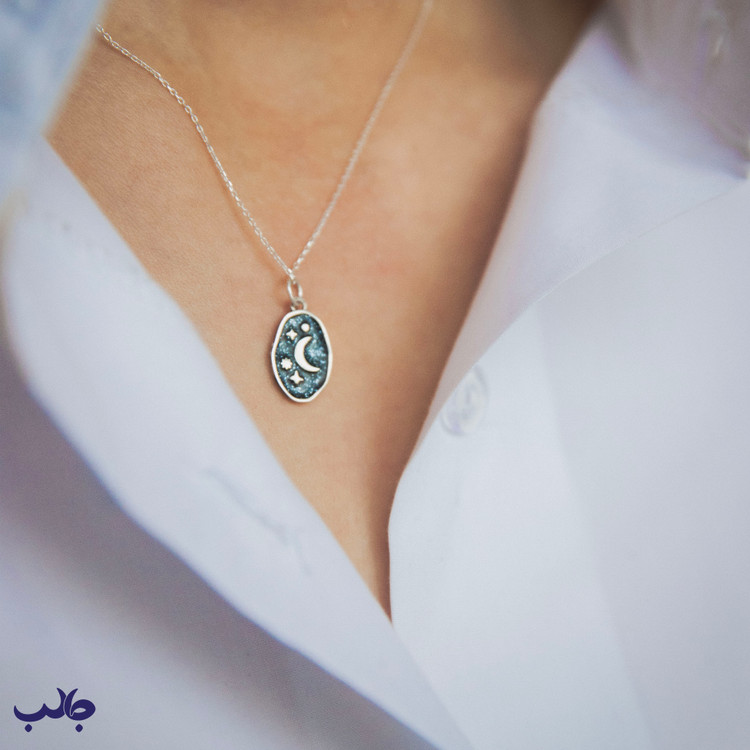 گردنبند نقره آسمون شب - خرید گردنبند نقره زنانه