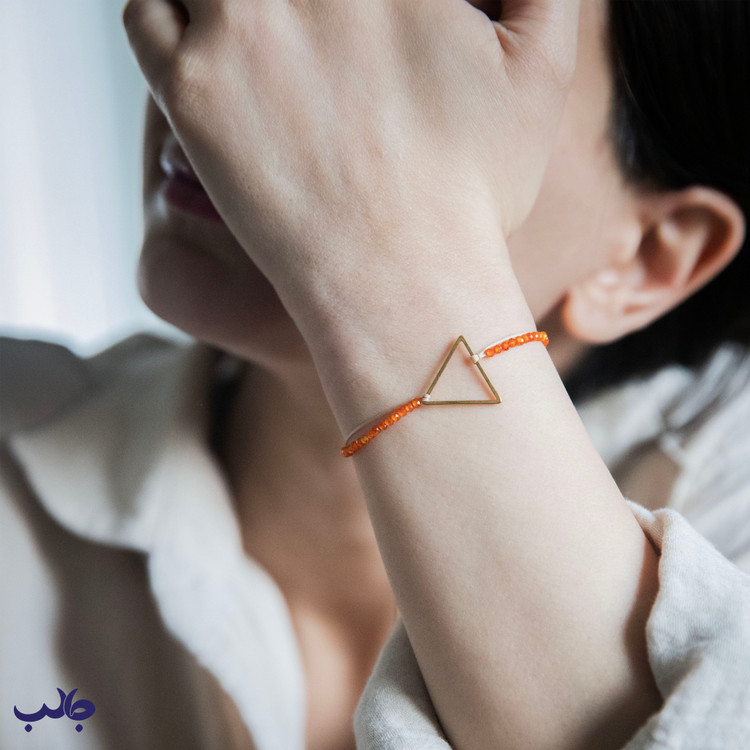 دستبند پرتقال - خرید دستبند سنگ زنانه